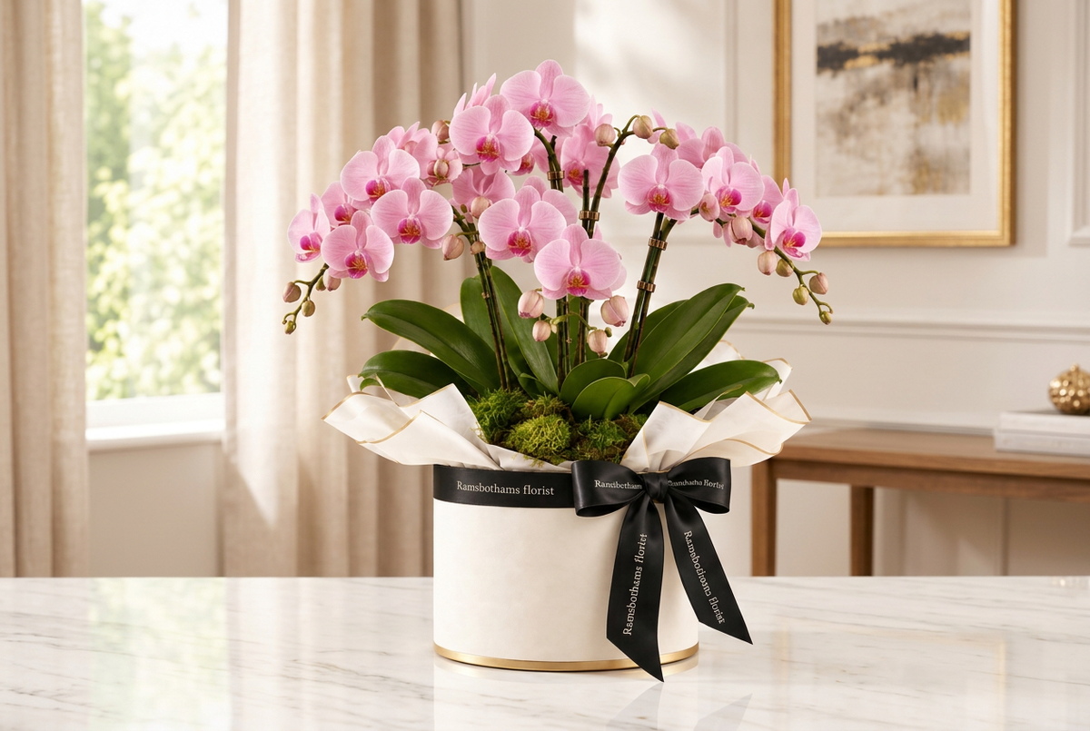 Pink orchid hatbox banner preview