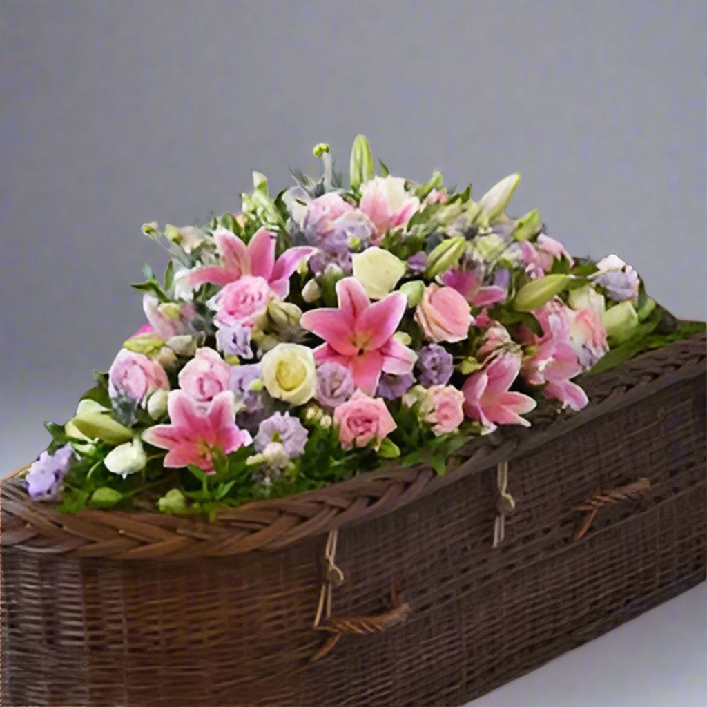 Rose & Eryngium casket spray