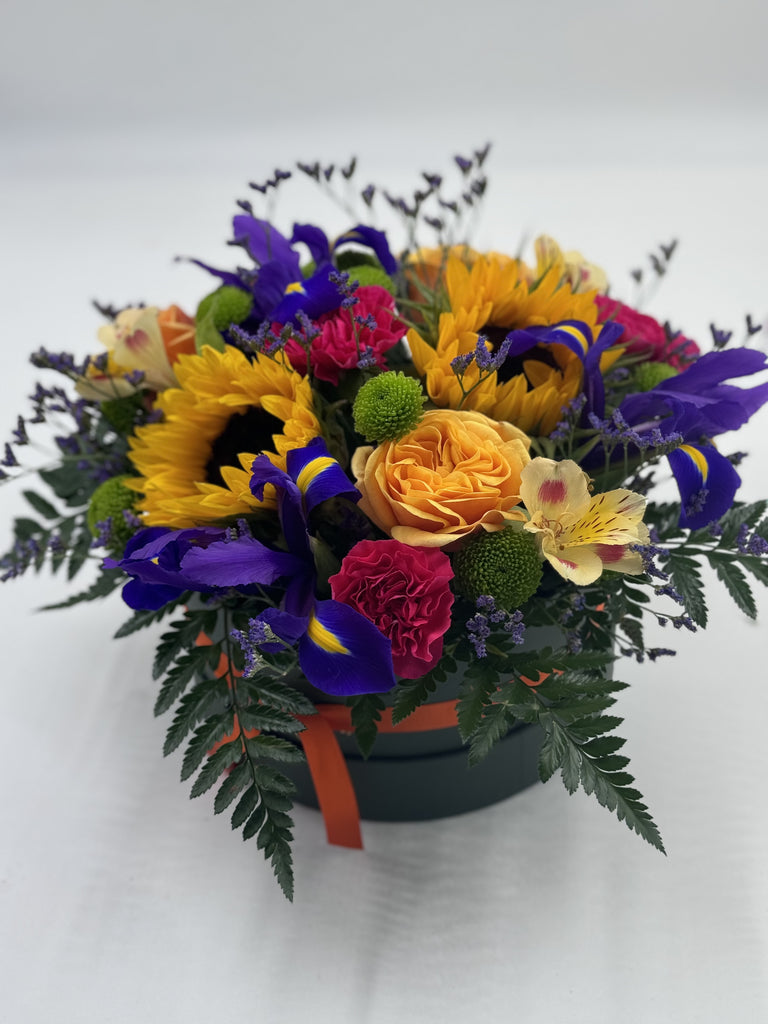 Luxurious Mothers Day Bright Hatbox Flowers - Rams florists