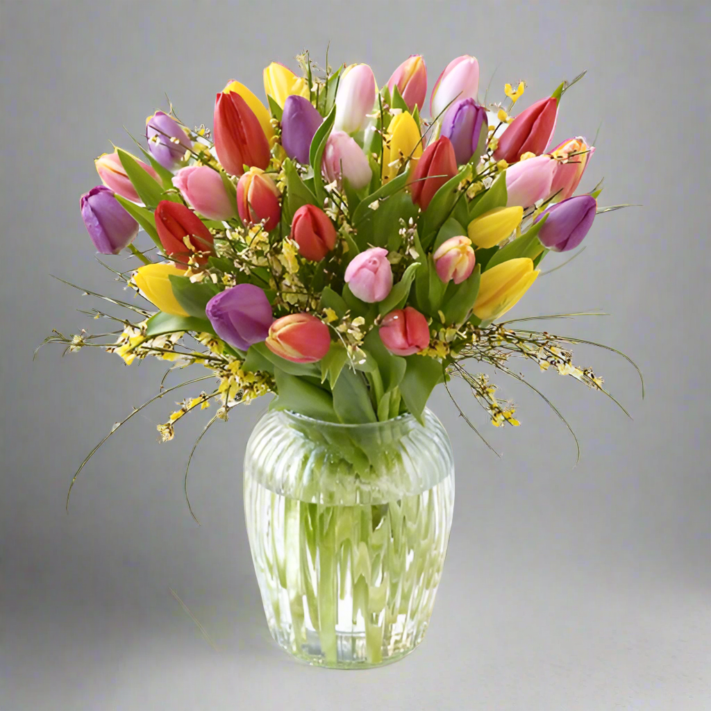 Mixed Tulip Vase 