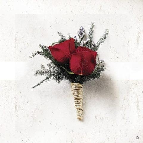 Scarlet Rose Buttonhole - Rams florists
