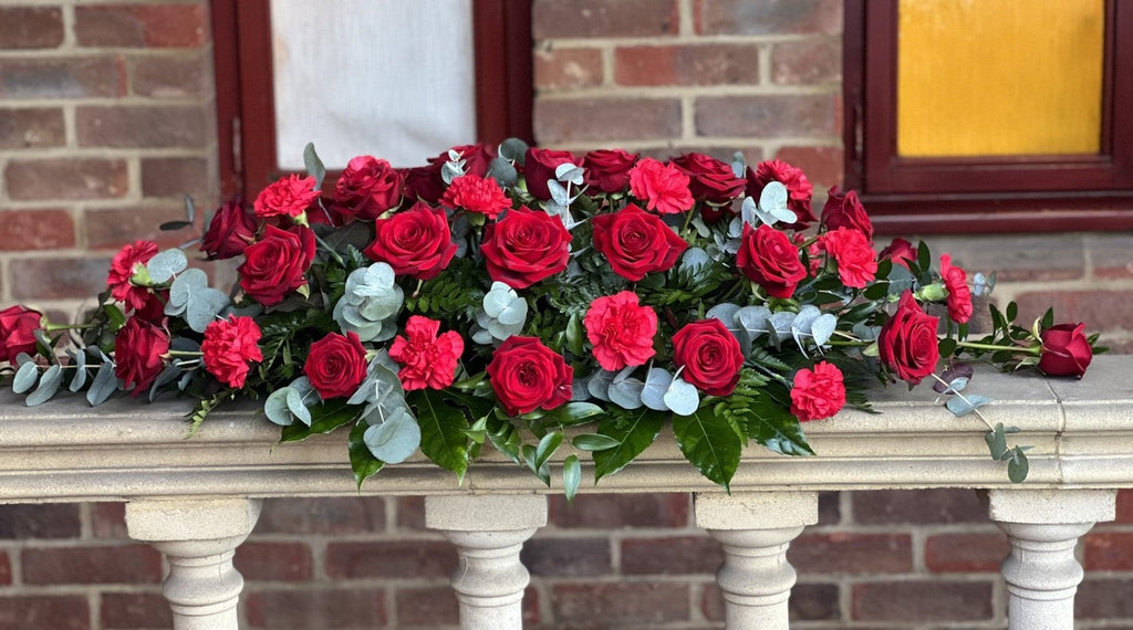 Rose and Carnation Casket spray - Rams florists