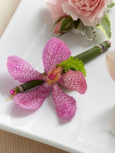 Pink Mokara Orchid Boutonniere
