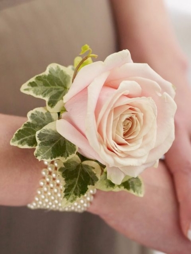 Soft Pink Rose Wrist Corsage